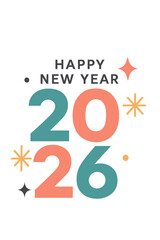 Obraz premium New Year A contemporary and streamlined graphic design celebrating Happy New Year capturing the spirit of fresh starts and hopeful outlook