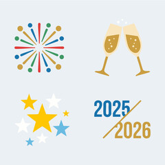 New Year Celebration Icons
