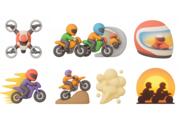 Thrilling motocross icons for sports enthusiasts and adrenaline adventures