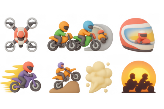 Thrilling motocross icons for sports enthusiasts and adrenaline adventures