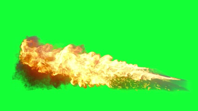 Burning car shape with green screen background

realistic fiery blast forming the silhouette of a car, with dense smoke and bright yellow flames moving forward.
