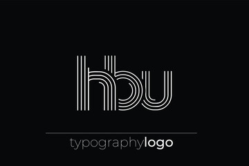 HBU modern geometric typography logo