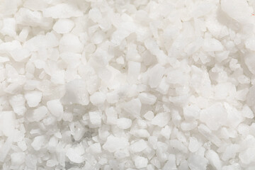 Texture of sea salt as background, closeup