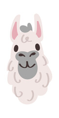 Naklejka premium Fluffy llama alpaca animal avatar