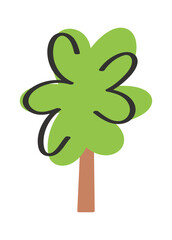 Tree forestry plant hand drawn