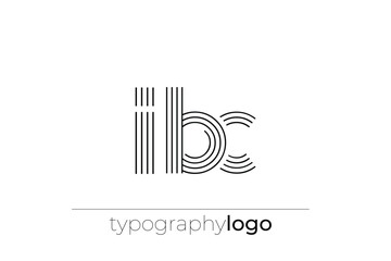 IBC modern geometric typography logo