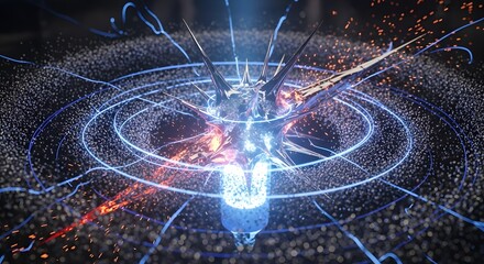 Abstract energy core with illuminated technology