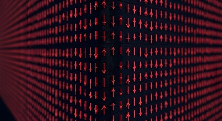Abstract digital data network and arrow symbols