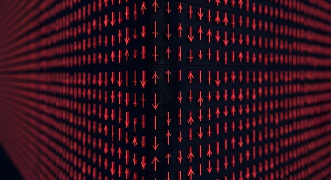 Abstract digital data network and arrow symbols - Powered by Adobe