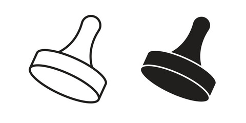 Stamp icon or logo pack. Vector Illustration Outline and flat