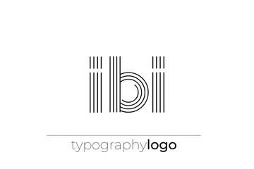 IBI modern geometric typography logo