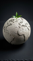 Recycled Pulp Earth Globe Net Zero Icon