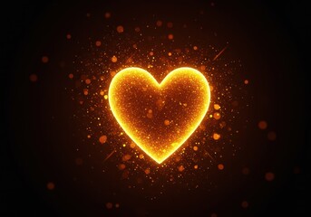Obraz premium A shiny golden heart symbolizing fortunate destiny and good luck in romance, surrounded by sparkling abstract elements and vibrant colors ,concept ,vibrant ,feeling