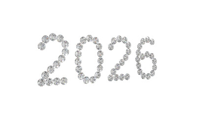 2026 Diamond Year Number PNG - High-Resolution Transparent Background