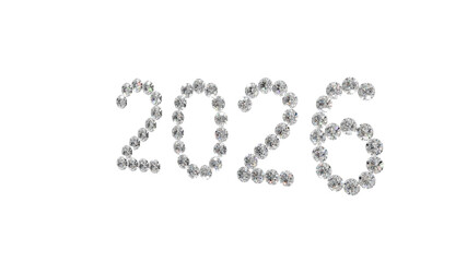 2026 Diamond Year Number PNG - High-Resolution Transparent Background