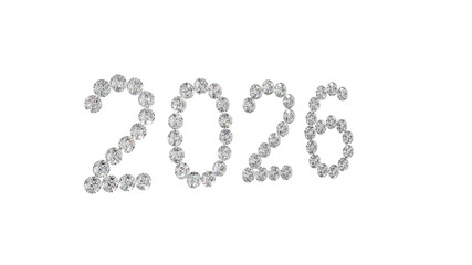 2026 Diamond Year Number PNG - High-Resolution Transparent Background