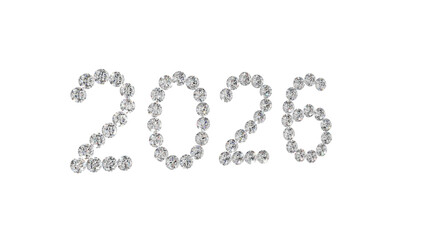 2026 Diamond Year Number PNG - High-Resolution Transparent Background