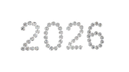 2026 Diamond Year Number PNG - High-Resolution Transparent Background