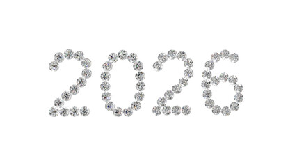 2026 Diamond Year Number PNG - High-Resolution Transparent Background