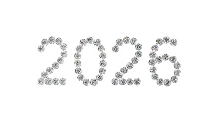 2026 Diamond Year Number PNG - High-Resolution Transparent Background