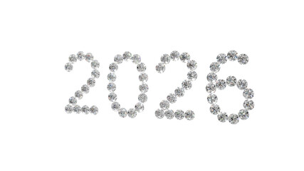 2026 Diamond Year Number PNG - High-Resolution Transparent Background