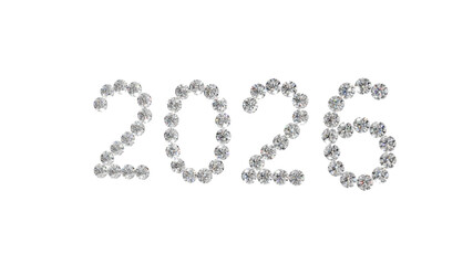 2026 Diamond Year Number PNG - High-Resolution Transparent Background