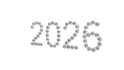 2026 Diamond Year Number PNG - High-Resolution Transparent Background