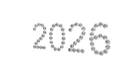 2026 Diamond Year Number PNG - High-Resolution Transparent Background