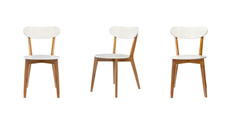 wooden chair isolated on white background.