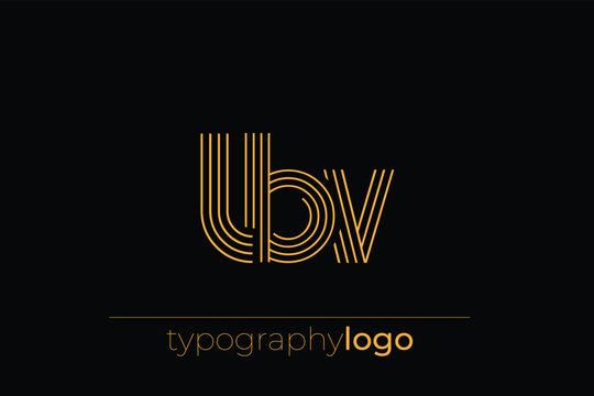 LBV modern geometric typography logo