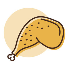 Roasted Duck Leg Quarter Flat Icon