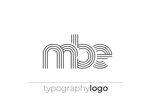 MBE modern geometric typography logo