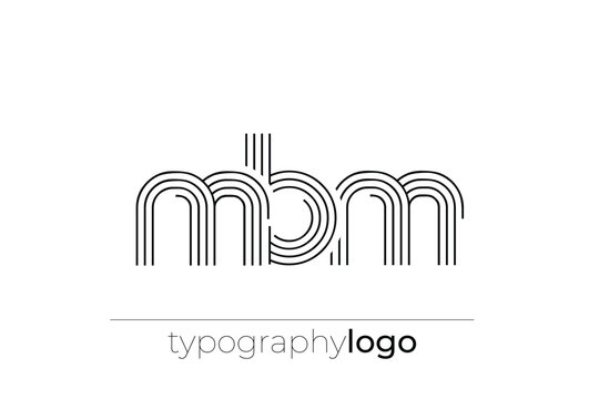 MBM modern geometric typography logo