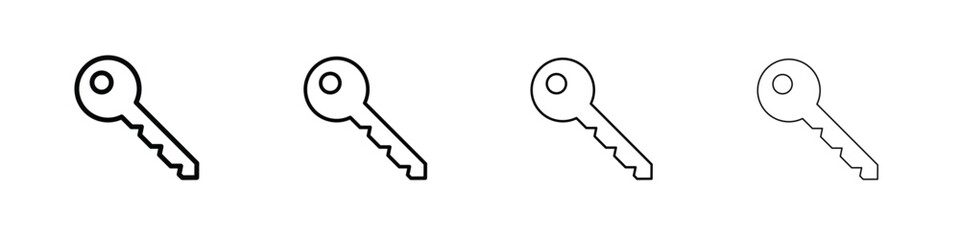 key icons. Editable stroke. Pixel perfect thin line icons.