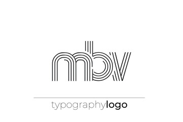 MBV modern geometric typography logo
