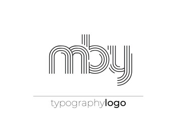 MBY modern geometric typography logo