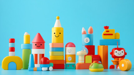 Playful Branding Design for Educational Children Toy Line with Bold Colors and Friendly Mascots