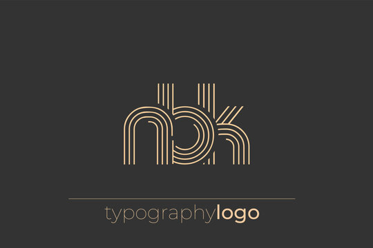 NBK modern geometric typography logo