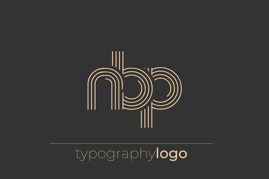 NBP modern geometric typography logo