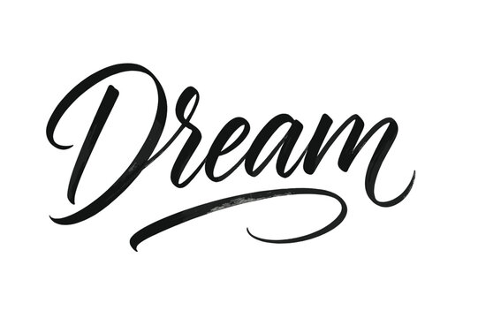 Dreamy Brush Script. Script Hand-Lettering style with brush script, fluid strokes, semi-cursive with soft curves, expressive fast brush strokes, elegant thin