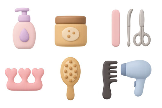 Beauty icon set for personal care and grooming design