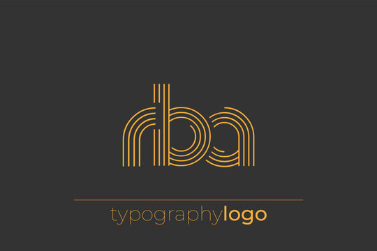 RBA modern geometric typography logo