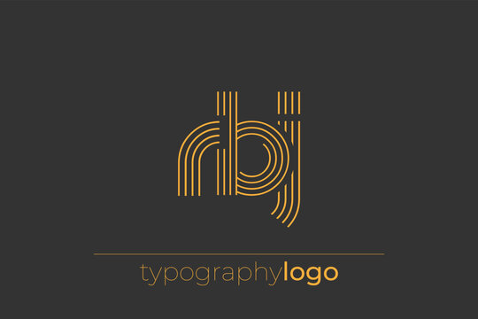 RBJ modern geometric typography logo