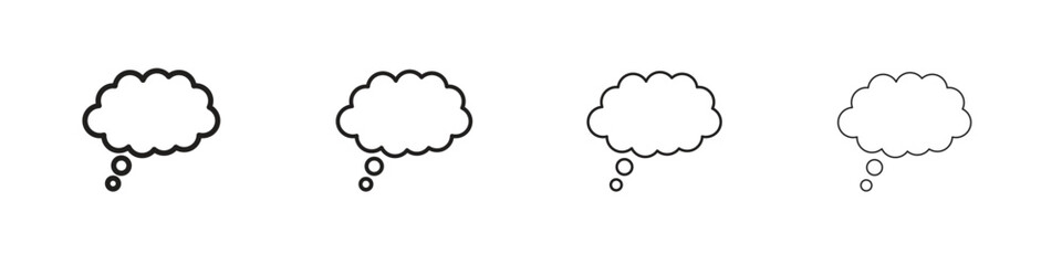 Think bubble icons. Editable stroke. Pixel perfect thin line icons.