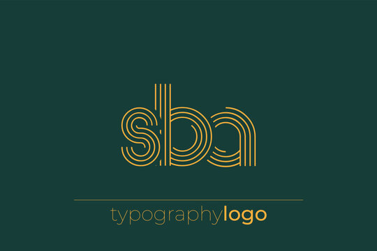 SBA modern geometric typography logo