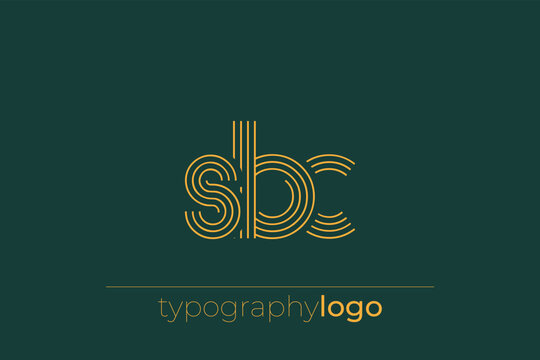 SBC modern geometric typography logo