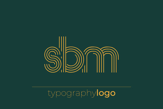 SBM modern geometric typography logo