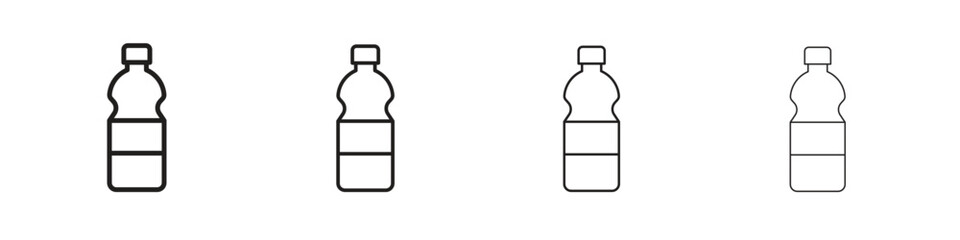Water bottle icons. Editable stroke. Pixel perfect thin line icons.