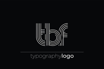 TBF modern geometric typography logo