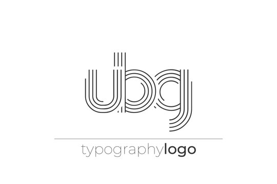 UBG modern geometric typography logo